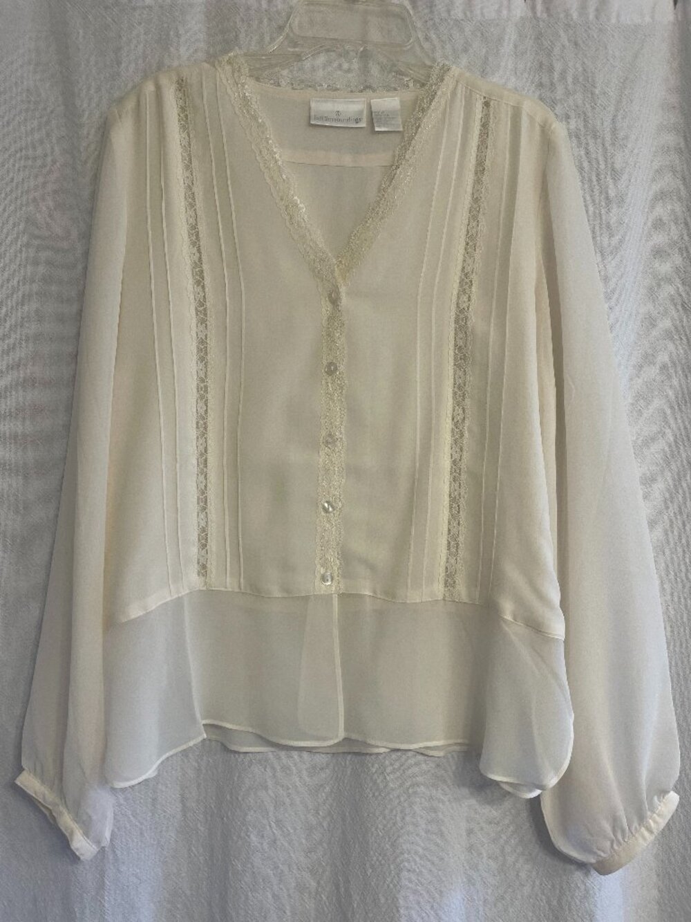 Soft Surroundings cream colored silk blouse, size Medium